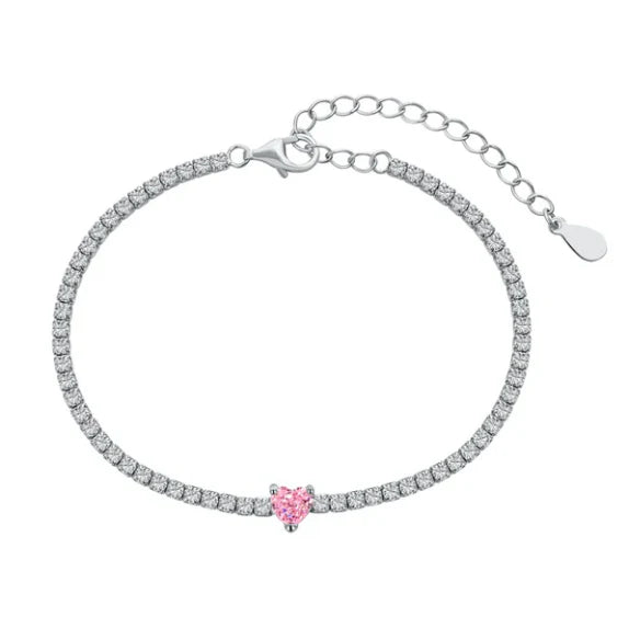 Elegant Sterling Silver Riviere Tennis Bracelet
