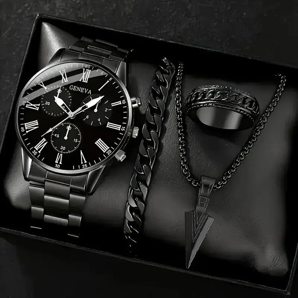 4pcs Men'S luxury Watch Set