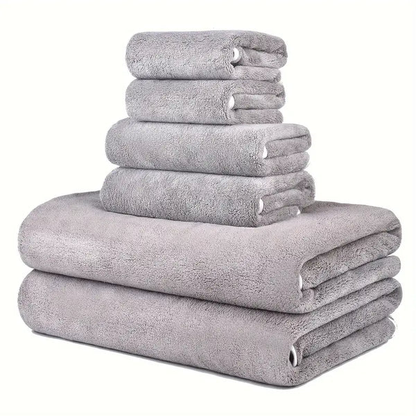 6pcs super soft microfiber bath towel set