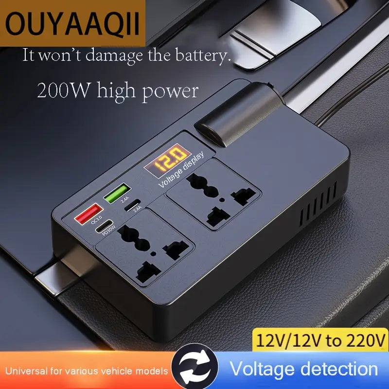 OUYAAQII 200W High-Power Car Inverter Converter