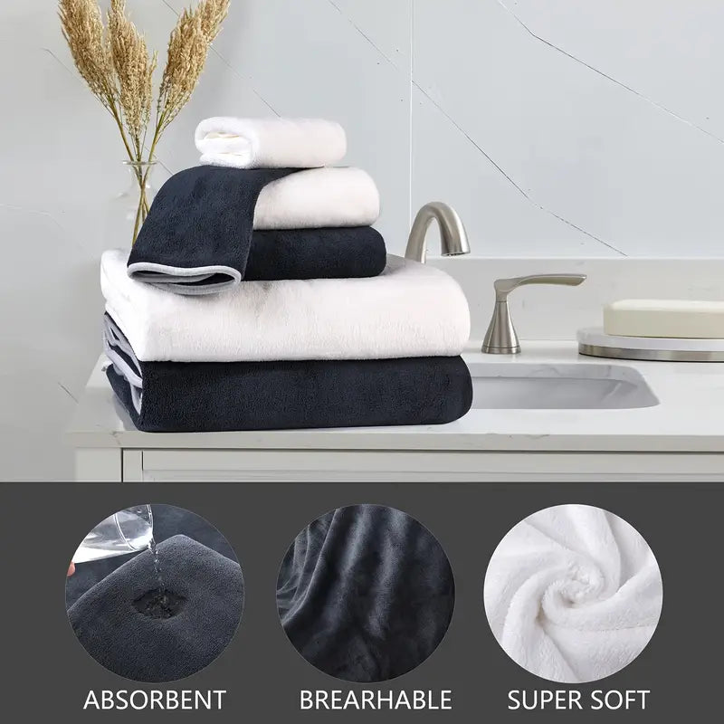 6pcs super soft microfiber bath towel set