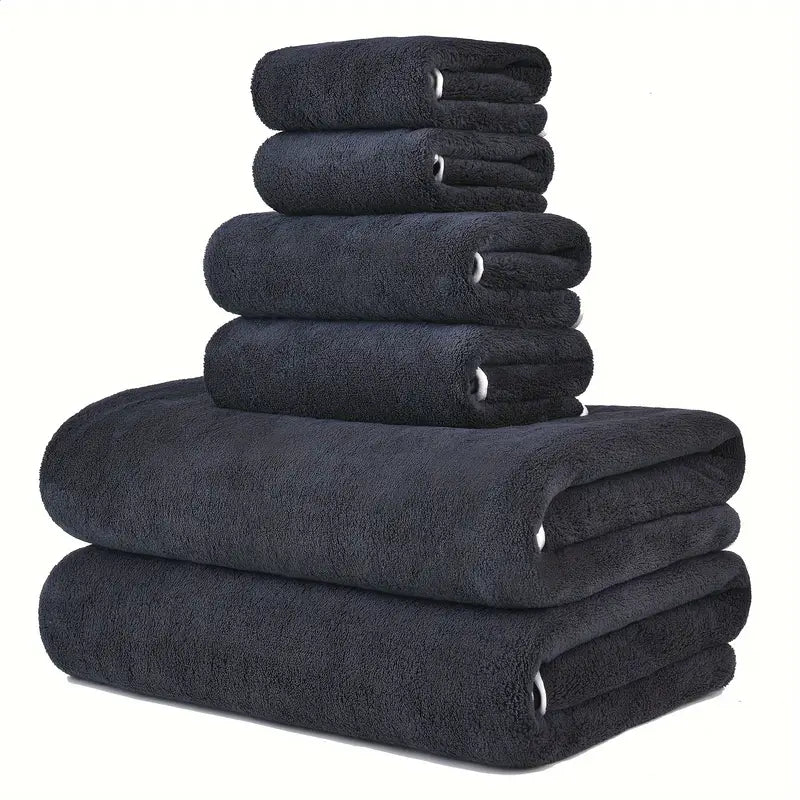 6pcs super soft microfiber bath towel set