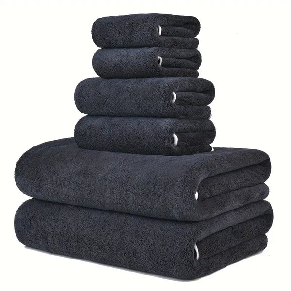 6pcs super soft microfiber bath towel set