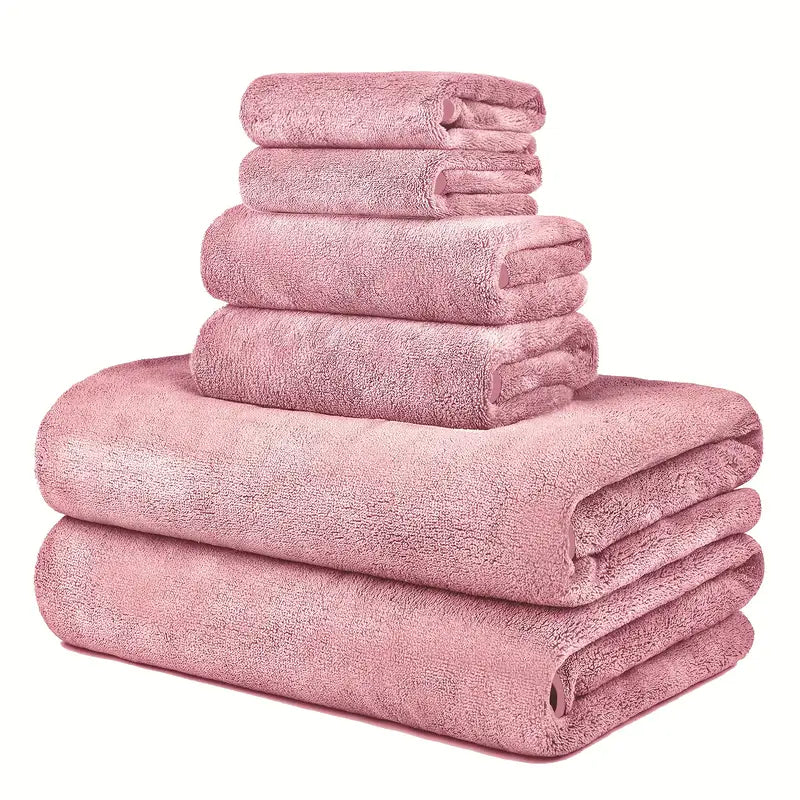 6pcs super soft microfiber bath towel set