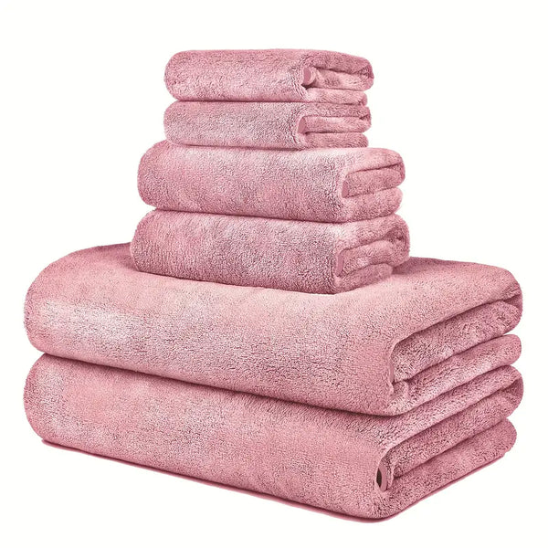 6pcs super soft microfiber bath towel set