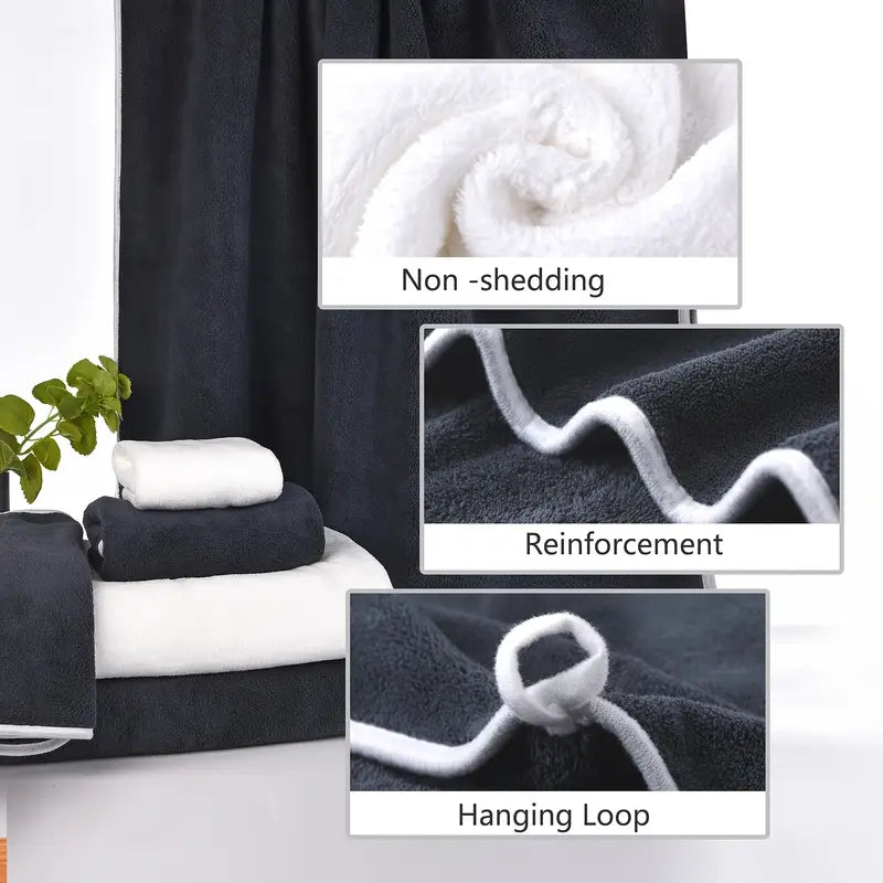 6pcs super soft microfiber bath towel set