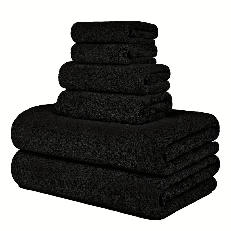 6pcs super soft microfiber bath towel set