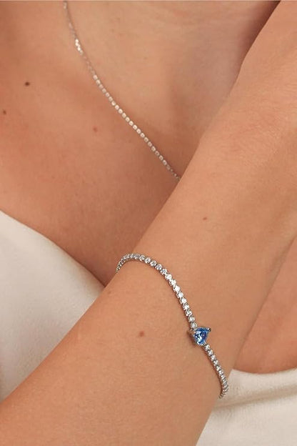 Elegant Sterling Silver Riviere Tennis Bracelet