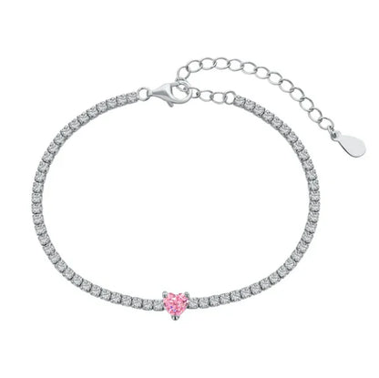 Elegant Sterling Silver Riviere Tennis Bracelet