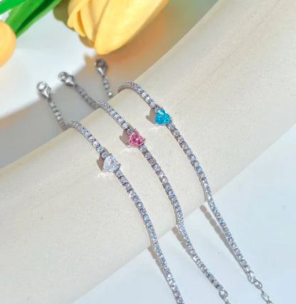 Elegant Sterling Silver Riviere Tennis Bracelet